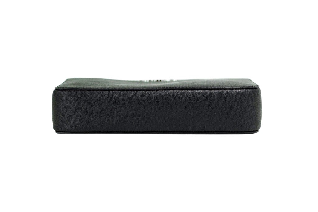 Michael Kors Jet Set Large East West Black Saffiano Leather Crossbody Handbag