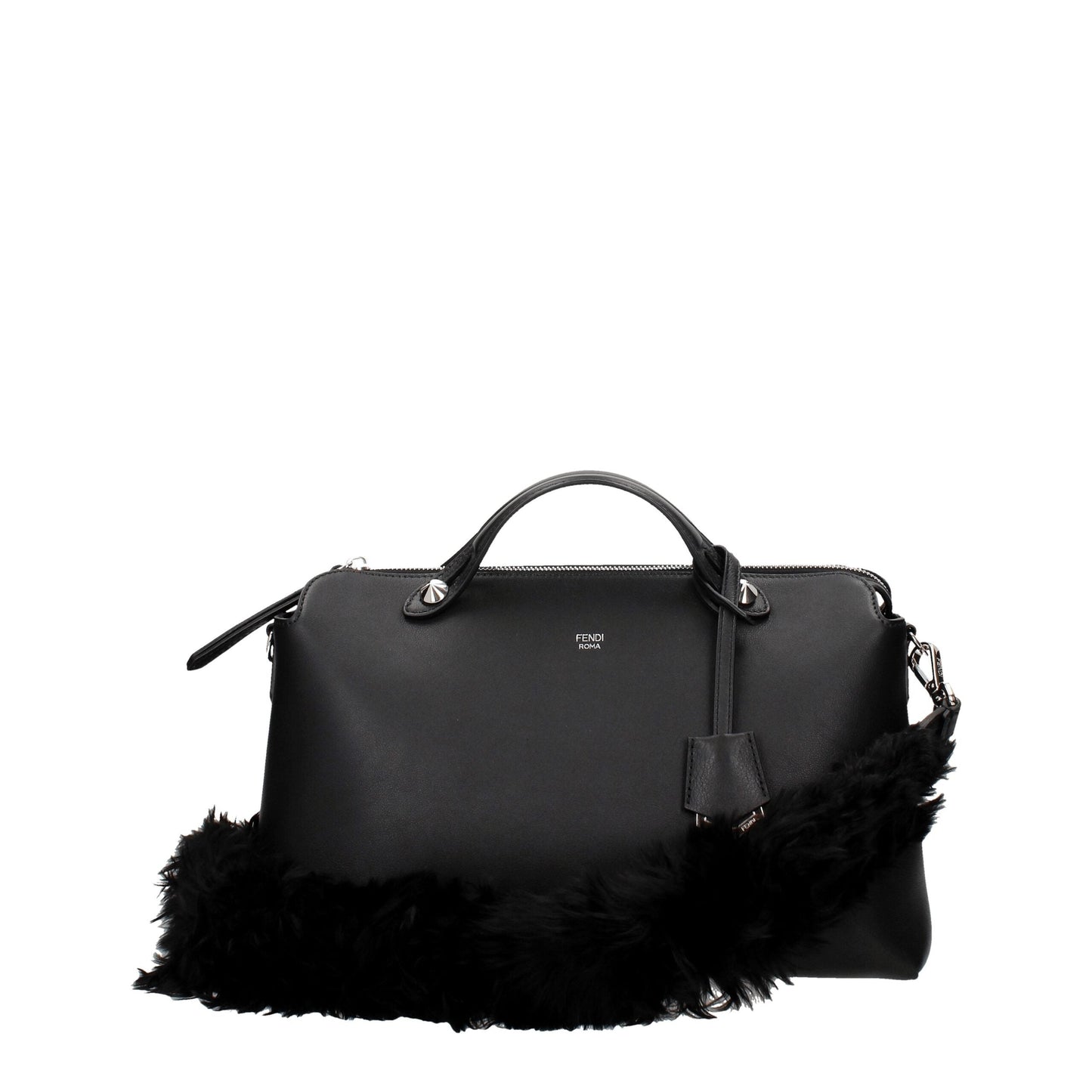Fendi Black Leather Shoulder Strap