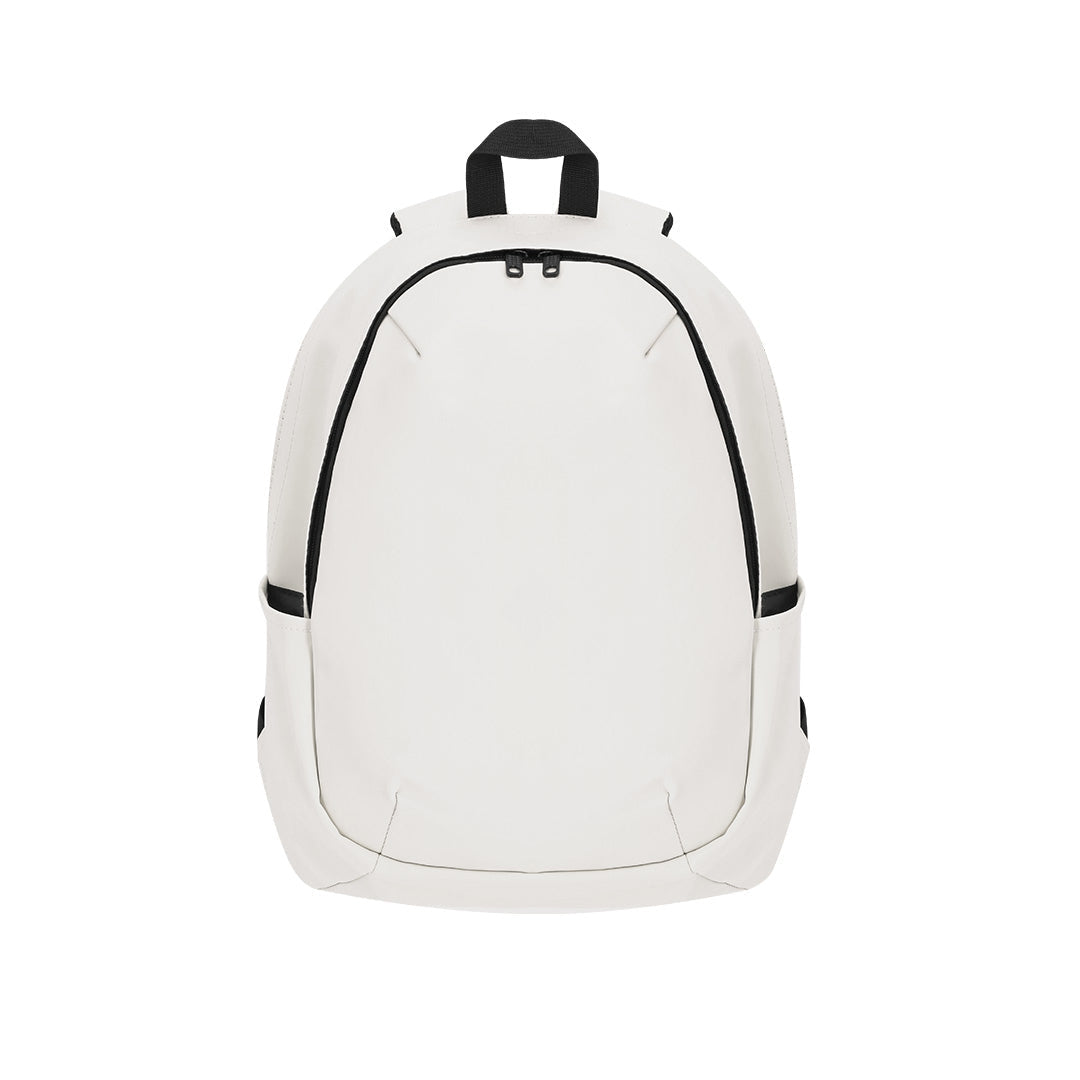 Mochila de viaje blanca Malek. Foto de frente