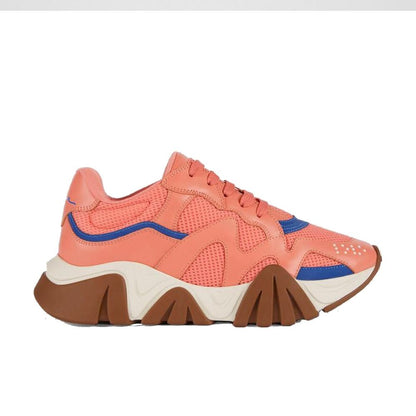 Versace Orange Leather Chunky Sneakers
