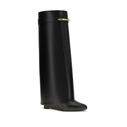 Givenchy Black Calf Leather Bos Taurus Flat Boots