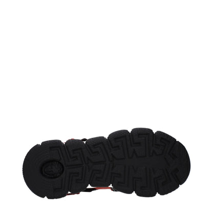 Versace Gray Leather Chunky Sneakers