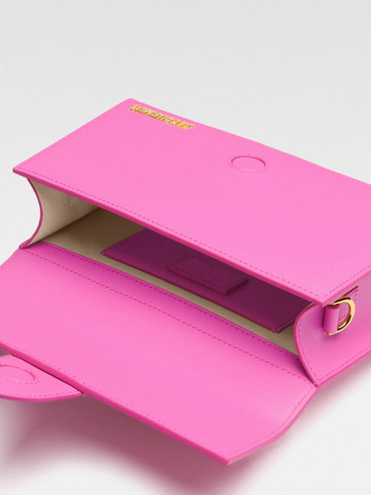 Jacquemus Neon Pink Leather Le Grand Bambino Handbag