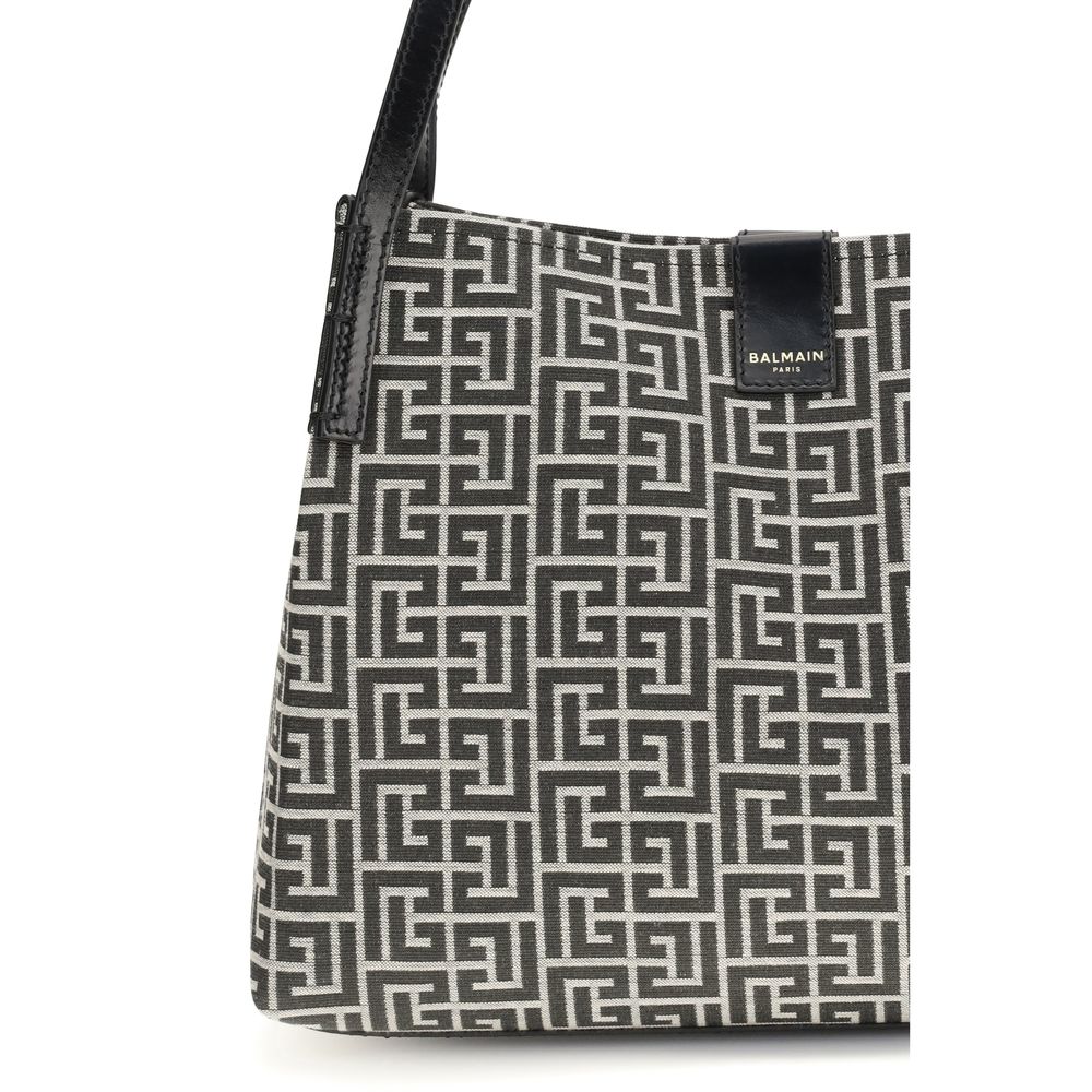 Balmain Black Cotton Shoulder Bag