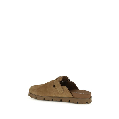 Prada Beige Calf Leather Bos Taurus Mules