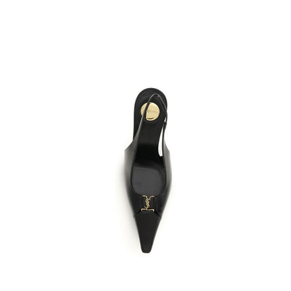 Saint Laurent Black Calf Leather Bos Taurus High Heel Pumps