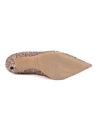 Jimmy Choo Rose Coarse Glitter Love 85 Pumps