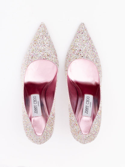 Jimmy Choo Candy Pink Glitter Love 85 Pumps