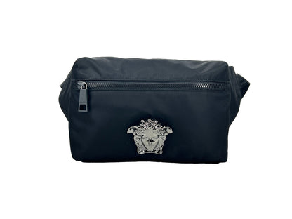 Versace Medusa Black Nylon Belt Bag Waist Fanny Pack Purse