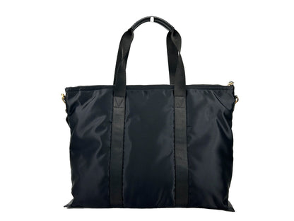 Versace Black Nylon Fabric La Medusa Shoulder Tote Bag