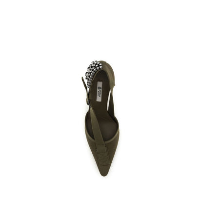 Prada Bicolor Cotton High Heel Pumps