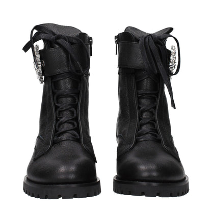 Jimmy Choo Black Leather Ankle Boots