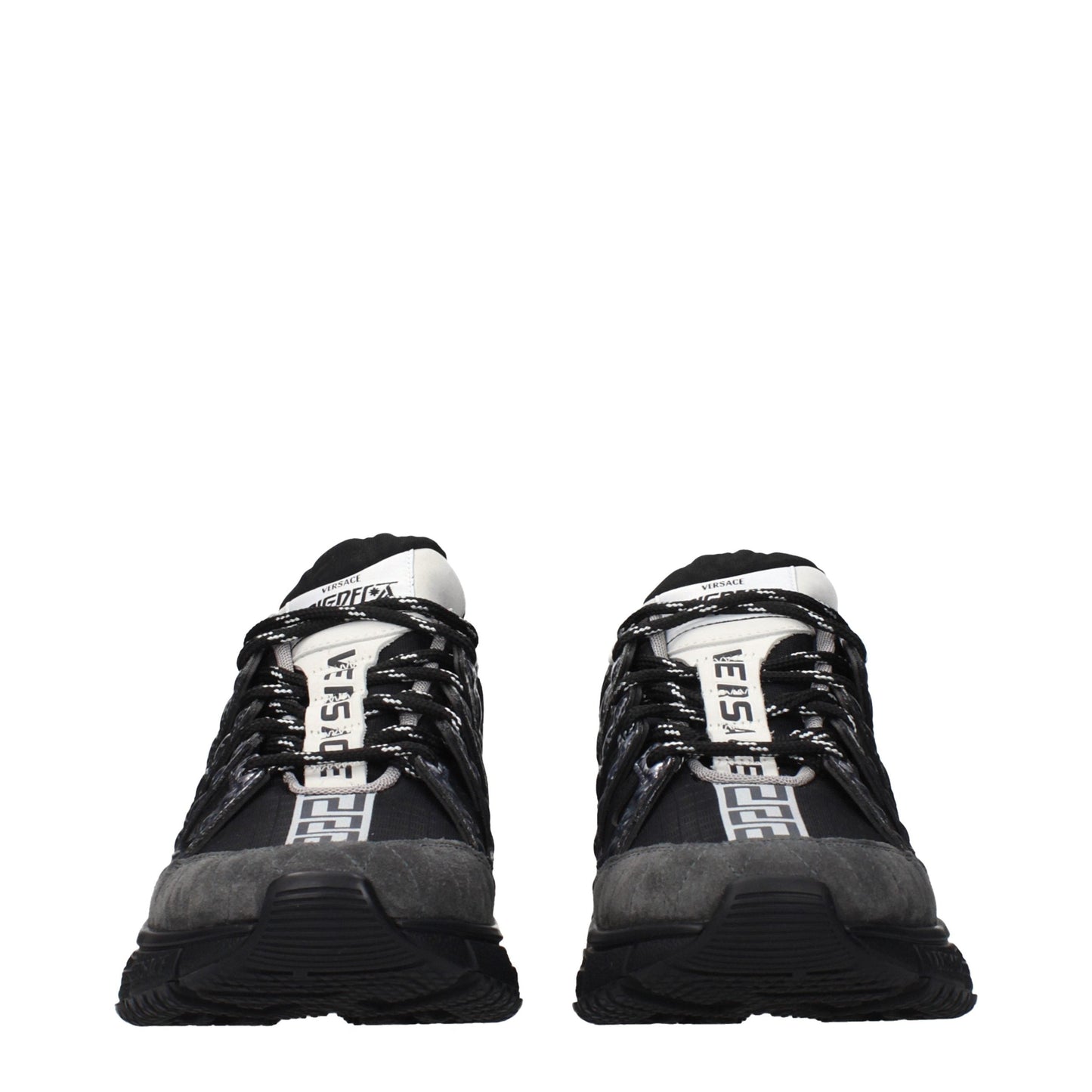 Versace Black Fabric Athletic Sneakers