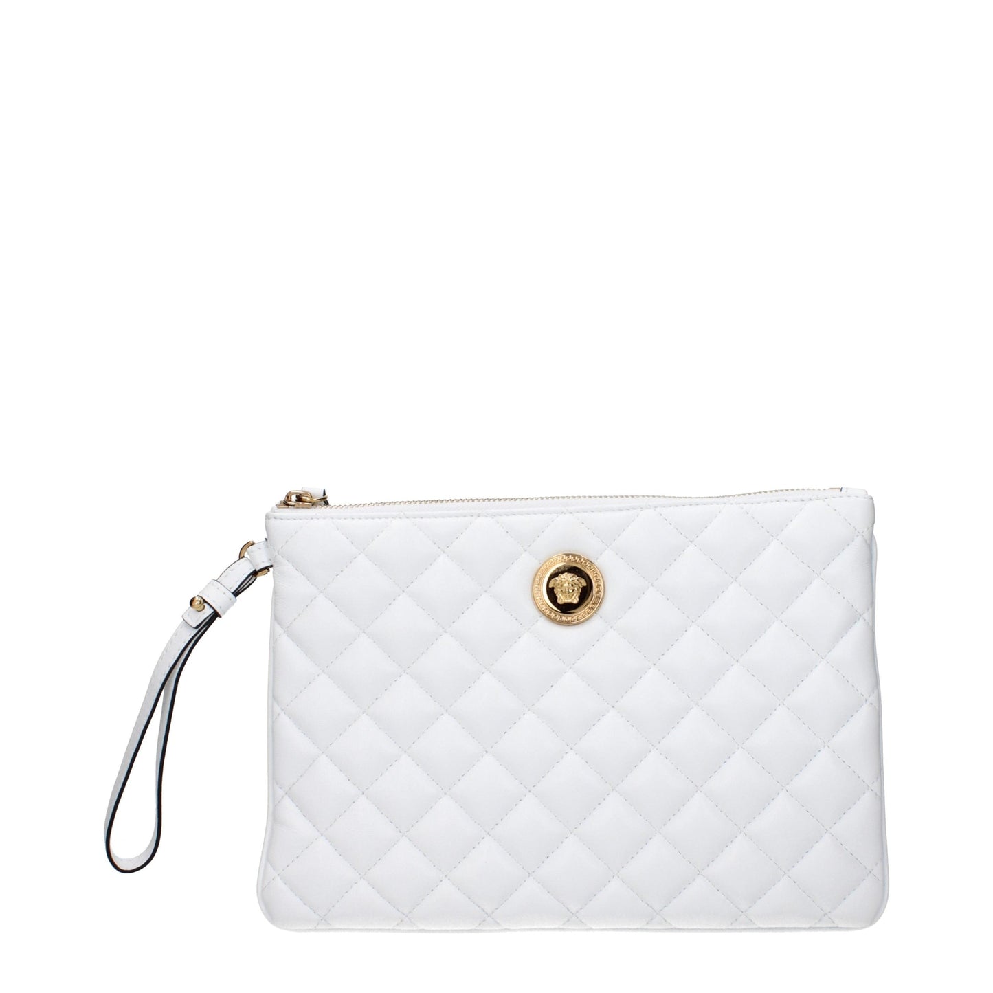 Versace White Leather Clutch Bag