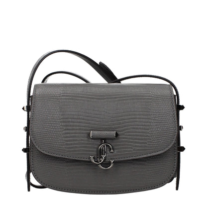 Jimmy Choo Gray Leather Shoulder Bag