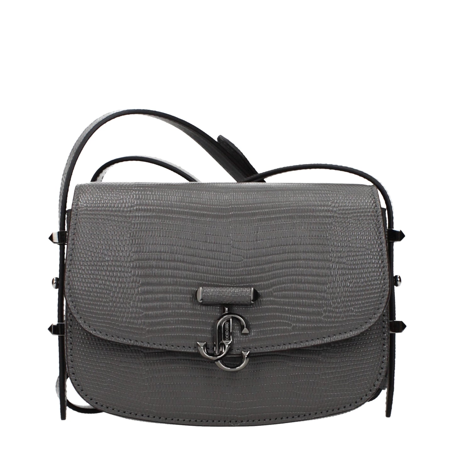 Jimmy Choo Gray Leather Shoulder Bag