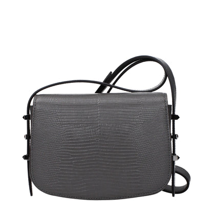 Jimmy Choo Gray Leather Shoulder Bag