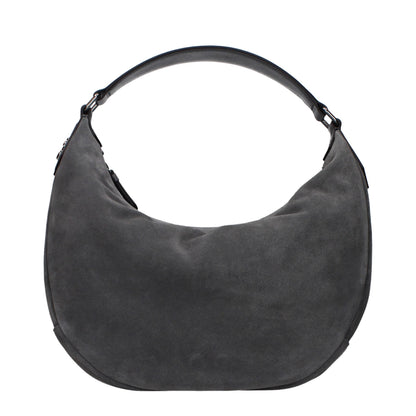 Jimmy Choo Gray Leather Shoulder Bag