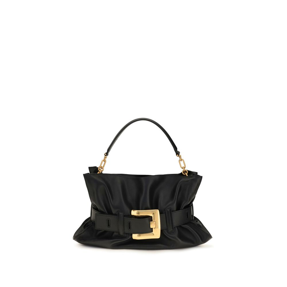Balmain Anthem Black Calf Leather Bos Taurus Shoulder Bag