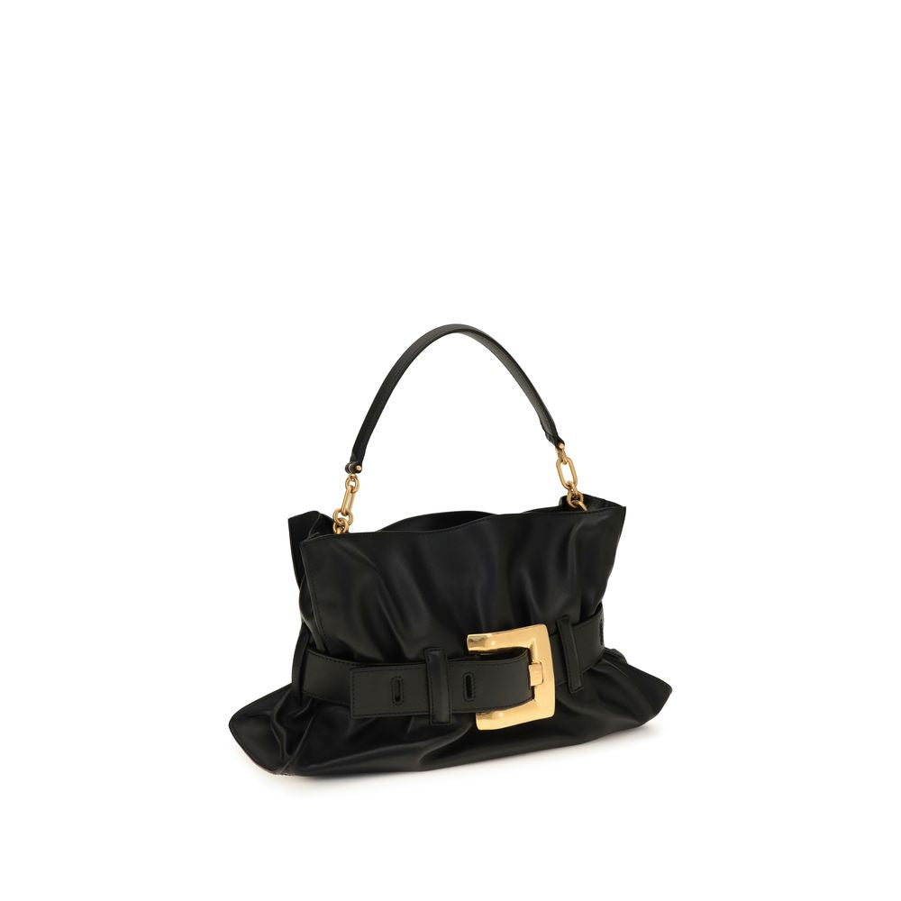 Balmain Anthem Black Calf Leather Bos Taurus Shoulder Bag