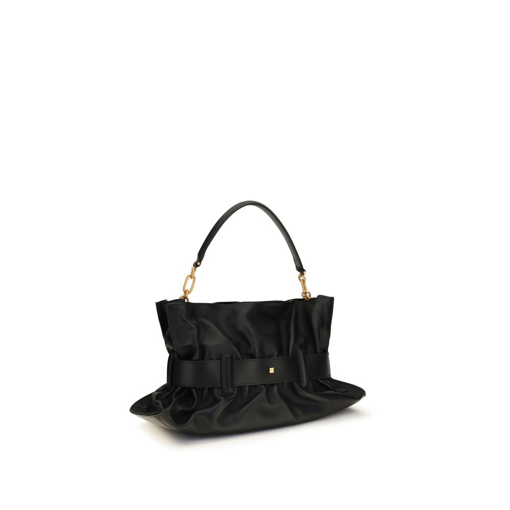 Balmain Anthem Black Calf Leather Bos Taurus Shoulder Bag