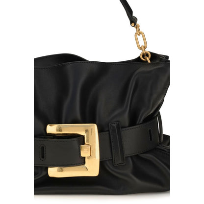 Balmain Anthem Black Calf Leather Bos Taurus Shoulder Bag