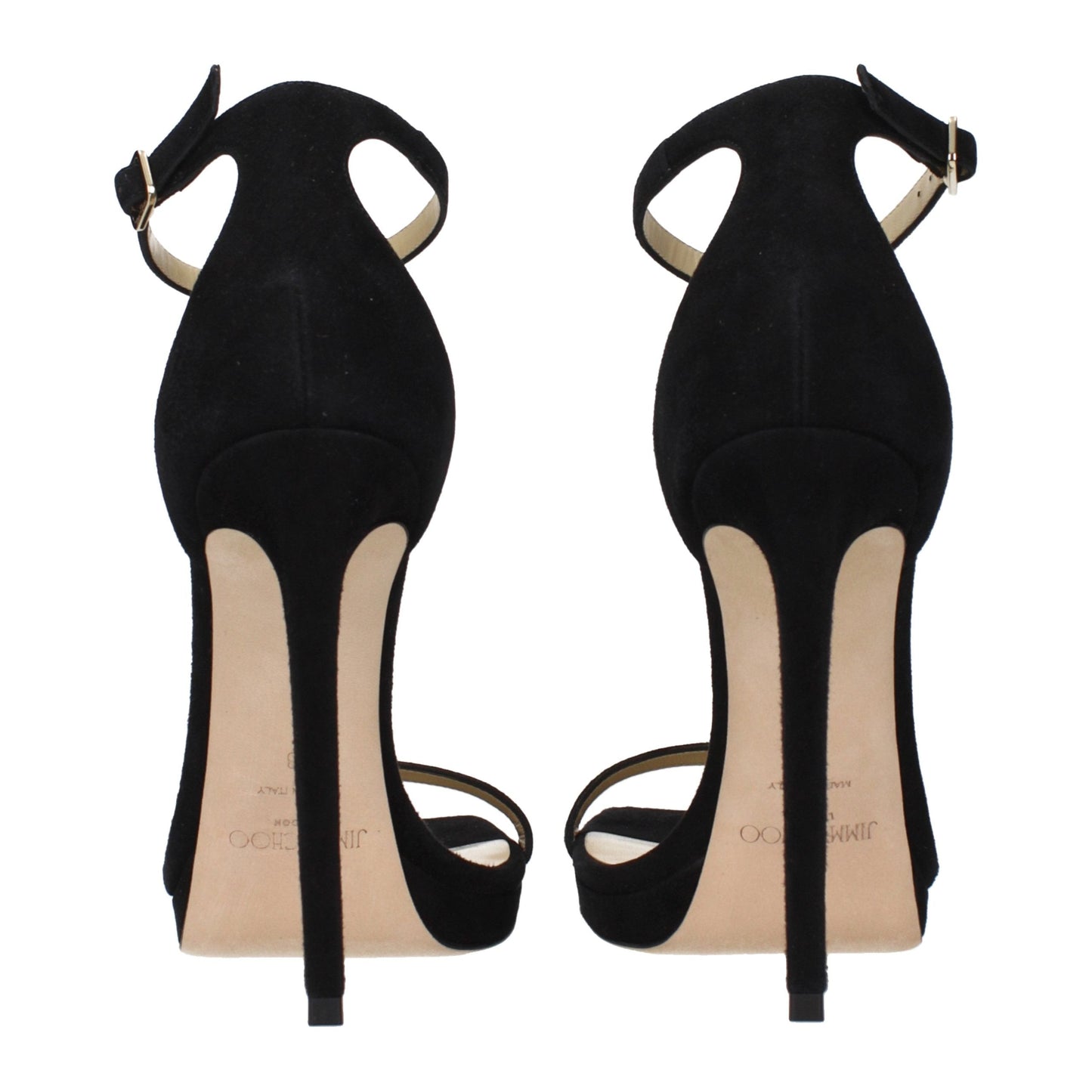 Jimmy Choo Black Leather Stiletto Heel Sandals