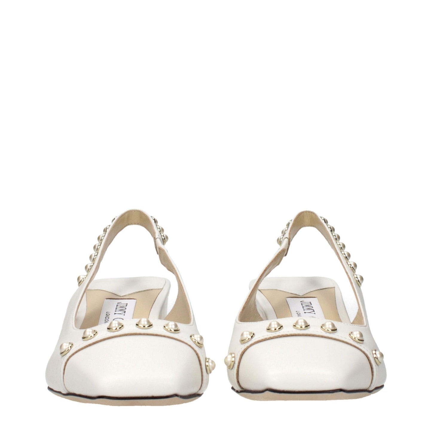 Jimmy Choo White Leather Flat Sandals