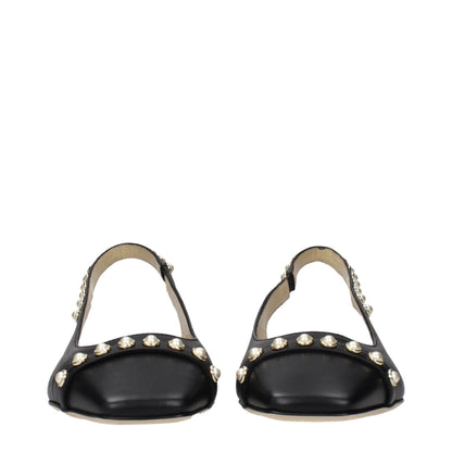 Jimmy Choo Black Leather Flats