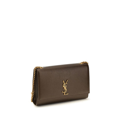 Saint Laurent Brown Calf Leather Bos Taurus Shoulder Bag