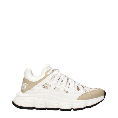 Versace White Fabric Athletic Sneakers