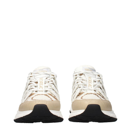Versace White Fabric Athletic Sneakers
