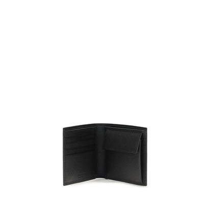 Prada Black Calf Leather Bos Taurus Wallet