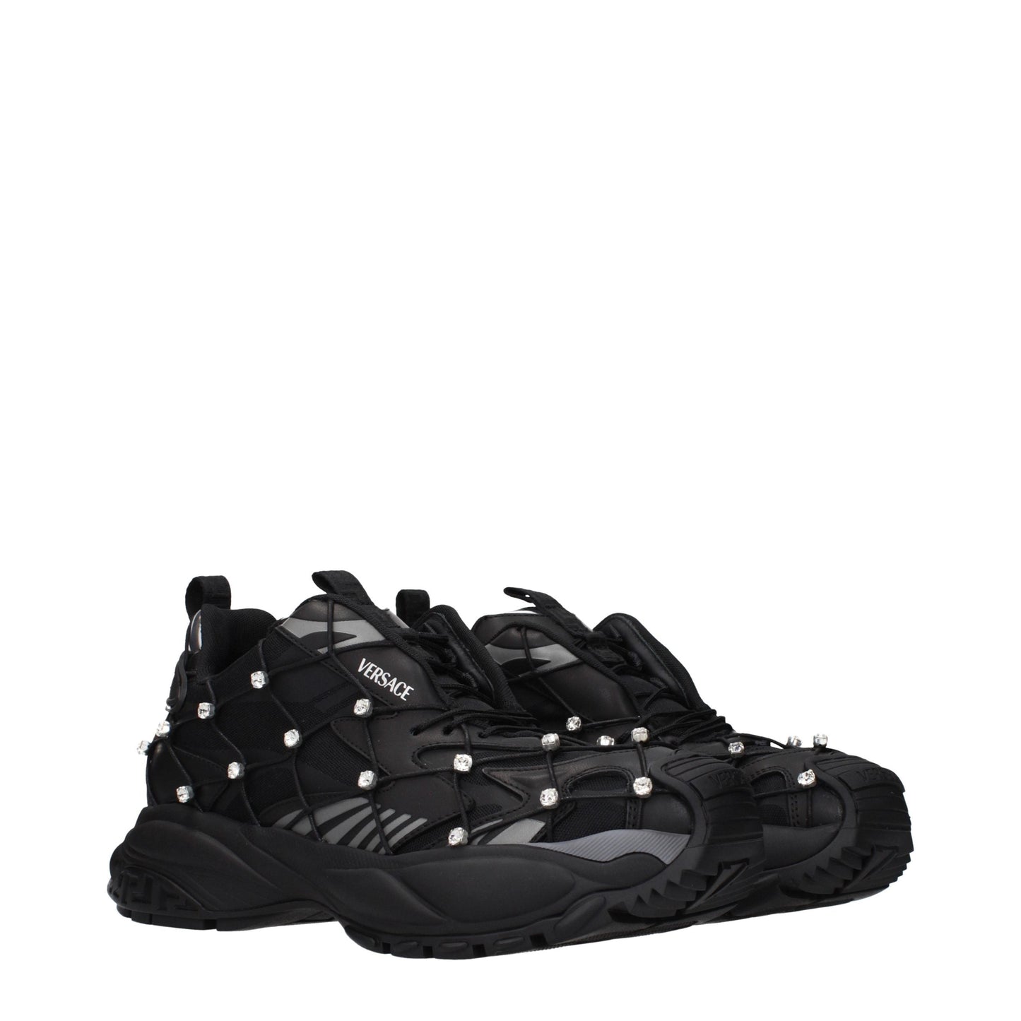 Versace Black Fabric Sneakers