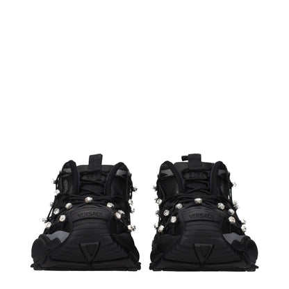 Versace Black Fabric Chunky Sneakers