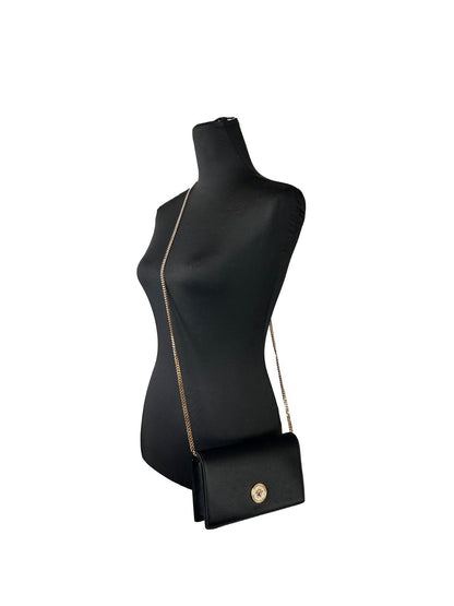 Versace Mini Chain Black Crossbody Wallet Bag