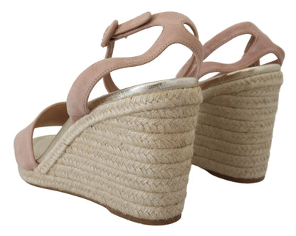 Prada Pink Suede Leather Ankle Strap Sandals