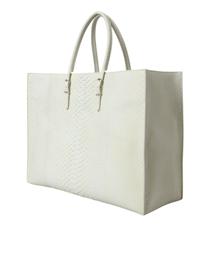 Balenciaga Papier A4 Tote — White & Yellow Python Leather