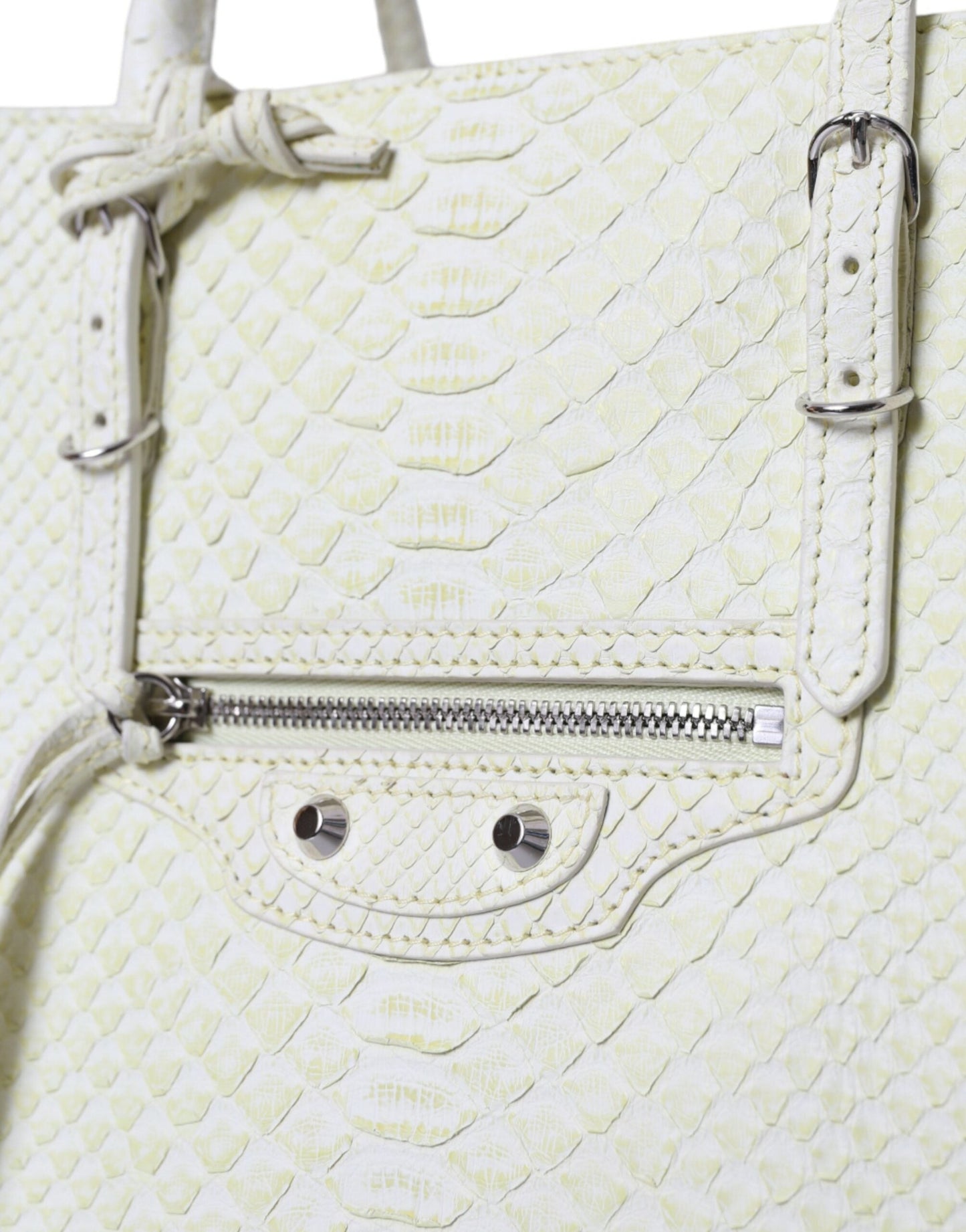 Balenciaga Papier A4 Tote — White & Yellow Python Leather