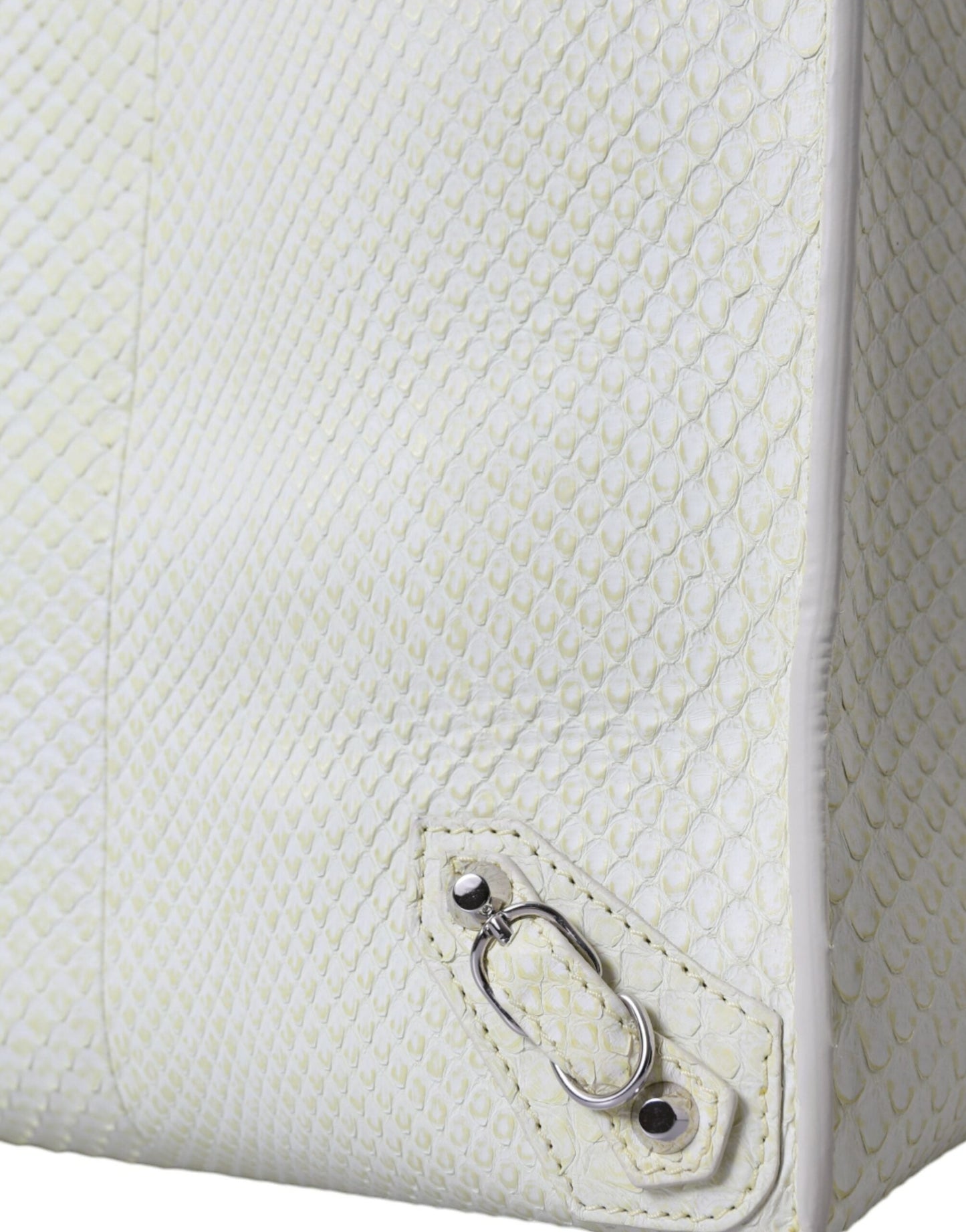 Balenciaga Papier A4 Tote — White & Yellow Python Leather