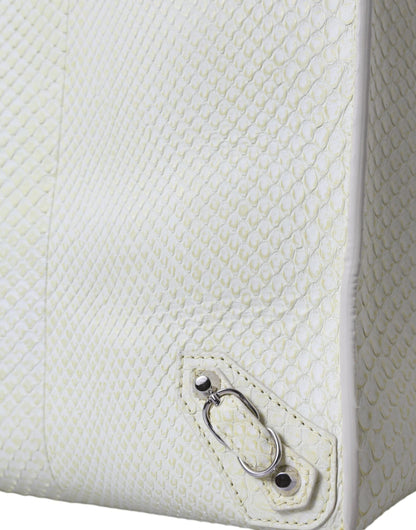 Balenciaga Papier A4 Tote — White & Yellow Python Leather