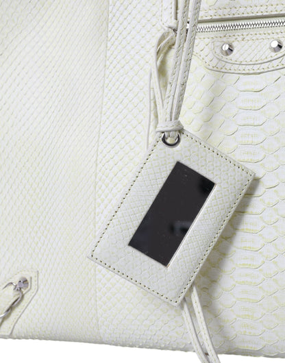 Balenciaga Papier A4 Tote — White & Yellow Python Leather
