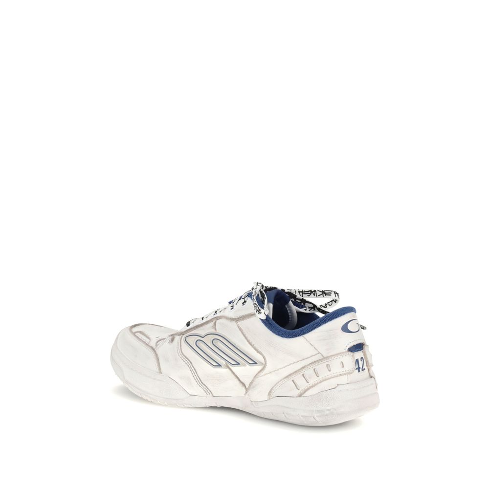 Balenciaga Gray Leather Athletic Sneakers