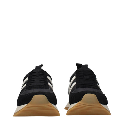 Moncler Black Fabric Low Top Sneakers