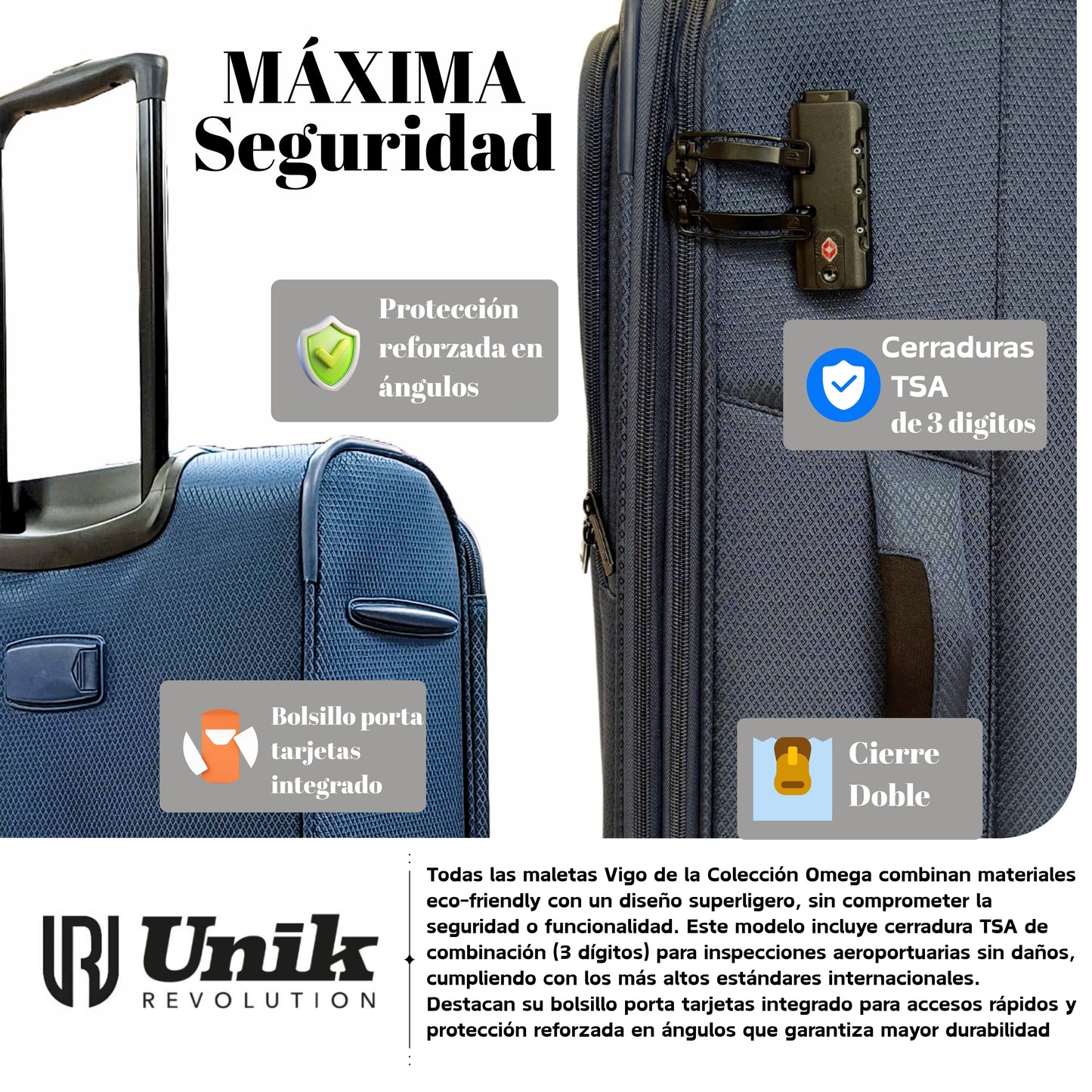 Juego de 3 Maletas Nylon | Set 20", 24", 28" con 4 Ruedas y TSA