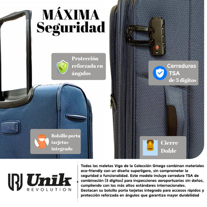 Juego de 3 Maletas Nylon | Set 20", 24", 28" con 4 Ruedas y TSA