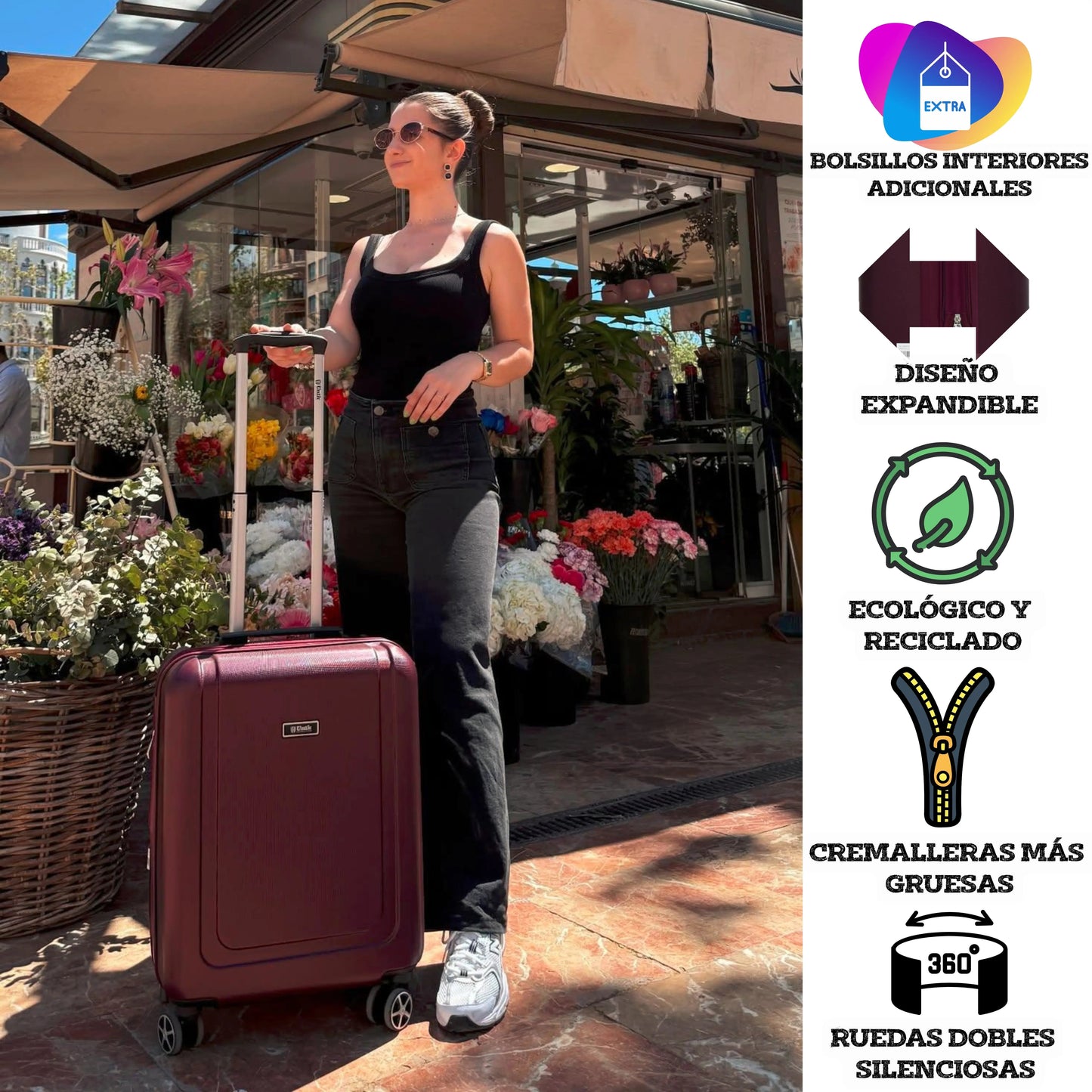 Juego de Maletas Rígidas ABS | Set 20", 24", 28" con 4 Ruedas y Expandable