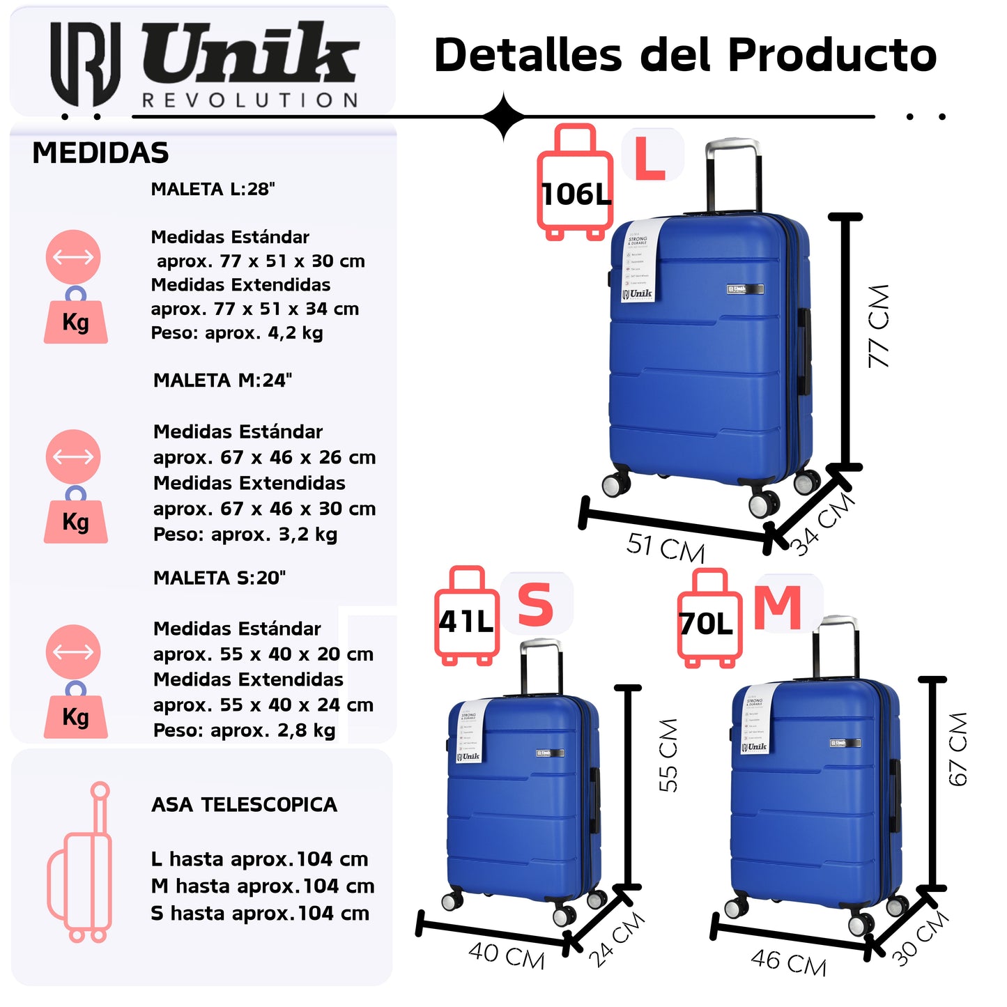 Maleta Mediana Vigo 67cm | Expandible con TSA y Hecha de Material Reciclado