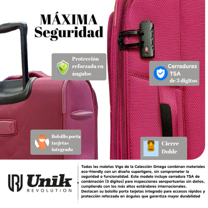 Juego de 3 Maletas Nylon | Set 20", 24", 28" con 4 Ruedas y TSA