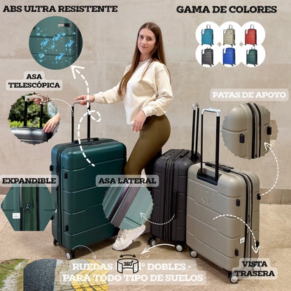 Set rígido de maletas con TSA Lock | Set Rígido, Expandible y con 4 Ruedas Dobles | Vigo